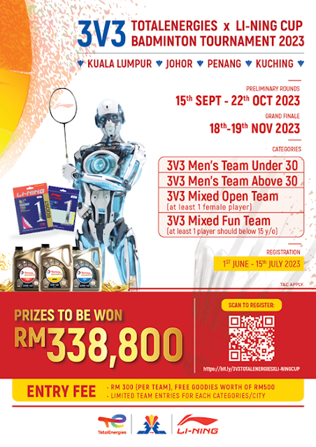 3v3 TotalEnergies x Li-Ning Cup 2023 Badmintn Tournament, 3V3 Badminton Tournament, TotalEnergies, Li-Ning,  Li Yongbo Cup 3V3,   Fitness