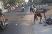 TABRAKAN DUA PENGENDARA MOTOR  DI JALAN MOJOARUM KRITIS.