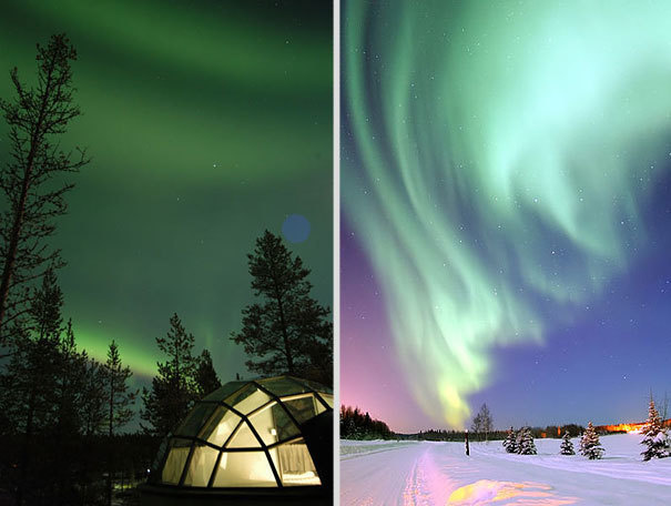 14 Crazy Hotels That Will Give You Serious Travel Goals - Hotel Kakslauttanen in Finland gives guests the chance to stay the night in an updated igloo. This hotel is most popular during the Aurora Borealis, where guests get the best seats in the house.