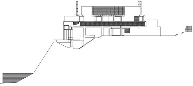 Section drawing of Shaw House