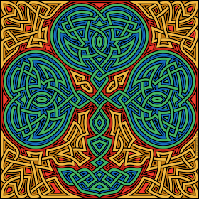 knotwork shamrock- blank version available to color