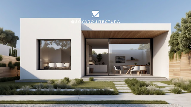 Fachada de casa pequeña con diseño minimalista. (Imagen: Soy Arquitectura)