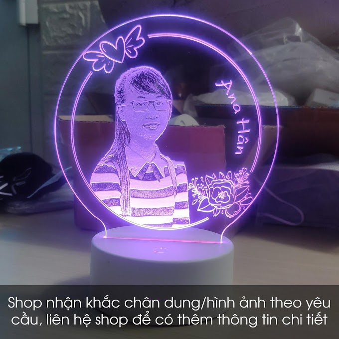 Đèn Ngủ 3D - Đèn Led 3D Phòng Ngủ 16 Màu Kèm Điều Khiển - Quà Tặng Độc Đáo - Làm Mẫu Theo Yêu Cầu