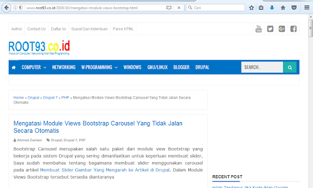 posisi menu default template evo magz