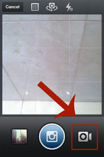 Tap the video camera icon on the right side Camera button