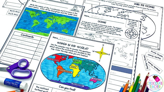 These writing extension activities pair perfectly with your lessons as you teach continents and oceans and help students write about what they are learning.