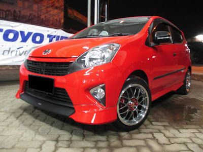 modifikasi toyota agya merah