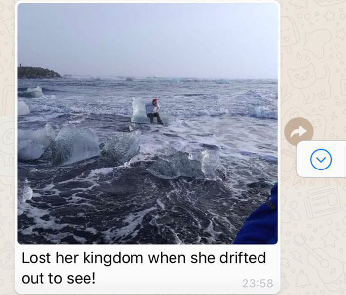 Incredible Grandmother Drifted Off Out To Sea On An Iceberg (Pictures)