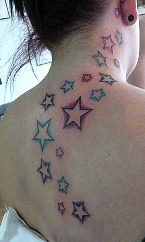 tattoos for girls on back stars. The most popular star tattoos