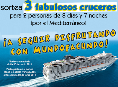 premios cruceros por el mediterráneo en los barcos MSC Fantasia o MSC Splendida concurso Facundo España 2011