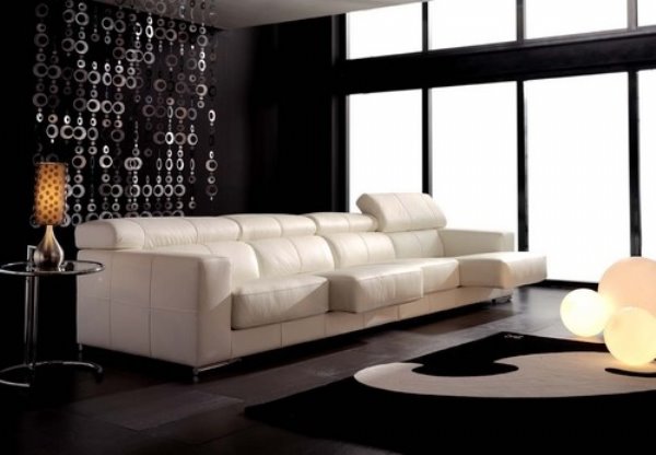 sofa de piel blanco catai