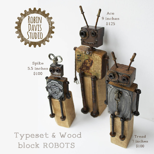 Robot Art Pieces by Robin Davis Studio