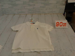 中古品　子供服　９０ｃｍ　RALPH　LAUREN 　ホワイト　　半袖シャツ　５５０円