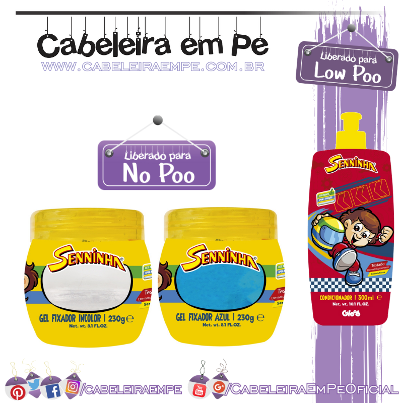 Condicionador (Low Poo) e Géis (No Poo) Senninha - Kanechom