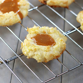 coconut caramel thumbprint cookies