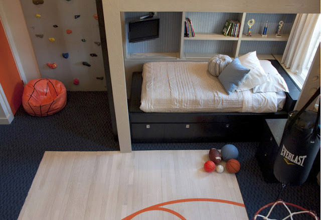Kids rooms, contemporary style design of climbing wall for boys-7