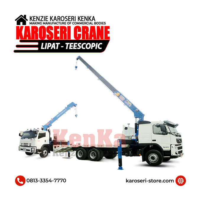 Harga Pemasangan Crane Telescopic dan Pembuatan Loss Bak