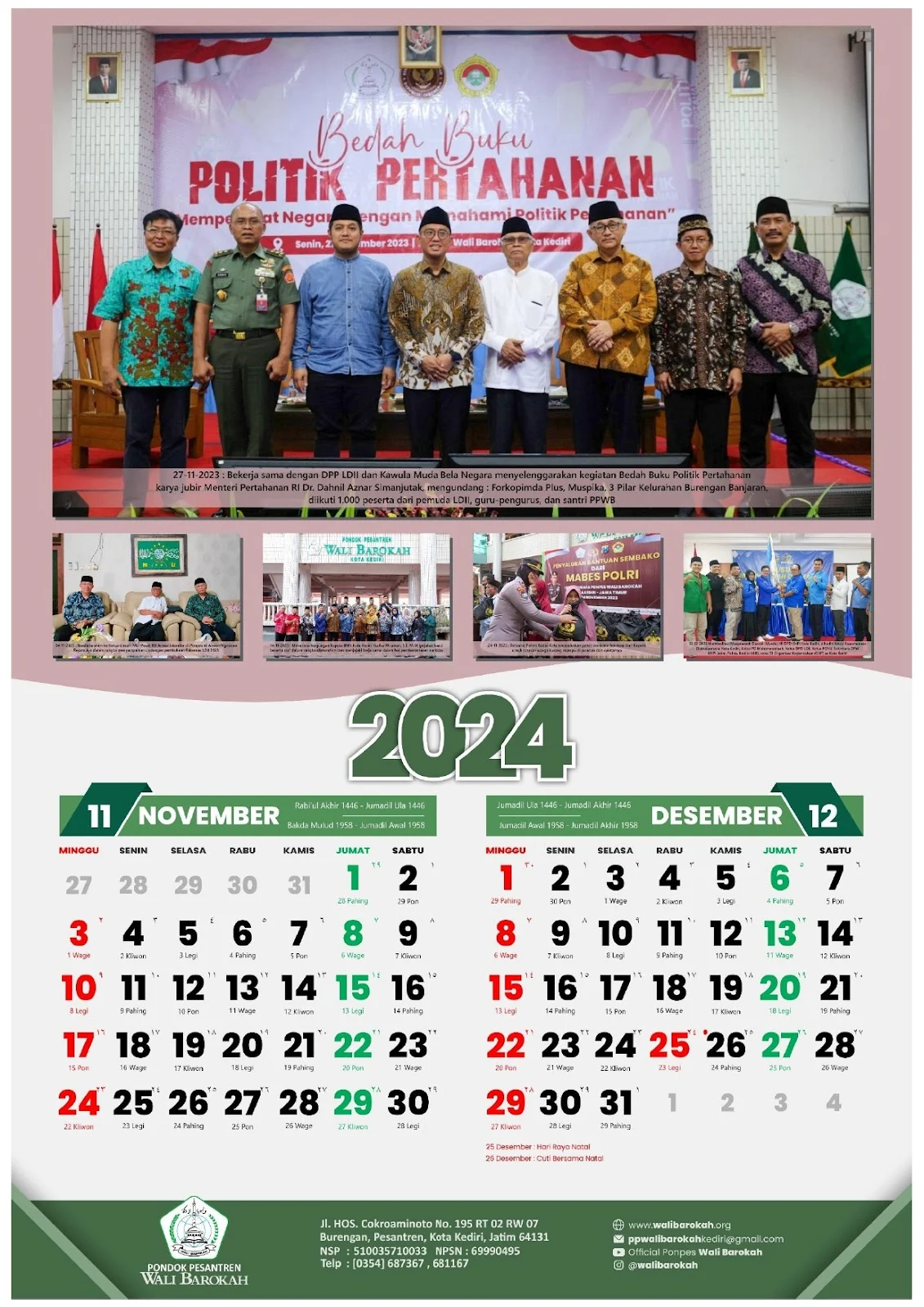 Kalender 2024 Pondok Pesantren Wali Barokah Kediri