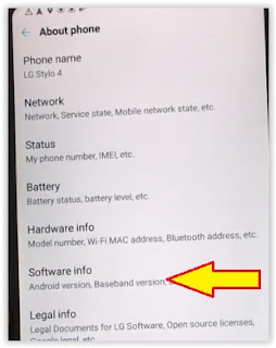 software info LG Settings