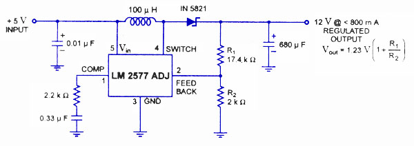 LM2577 Regulator Switching Circuit