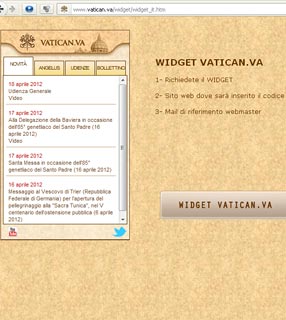 Widget : Vaticano cria ferramenta para acesso de informações do site oficial