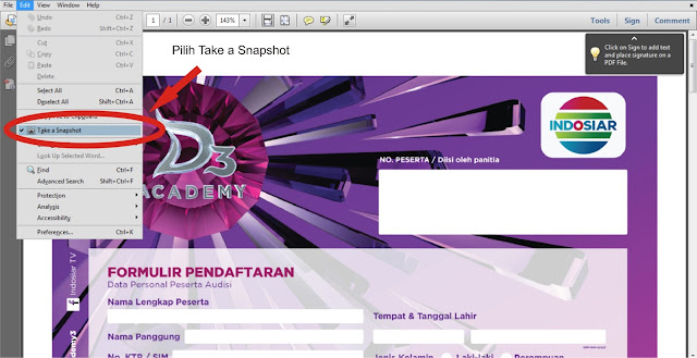 Cara Print Atau Mencetak Formulir Pendaftaran D'academy 3
