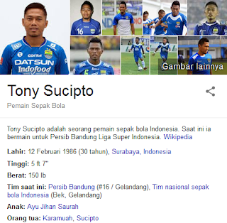  Pemain sepakbola tanah air yang dikenal sangat atraktif Tony Sucipto