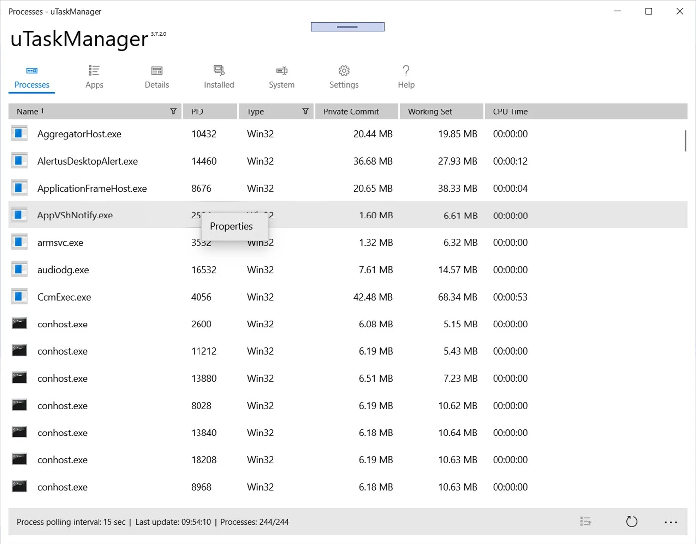 uTaskManager, Task Manager App UWP per Windows 10