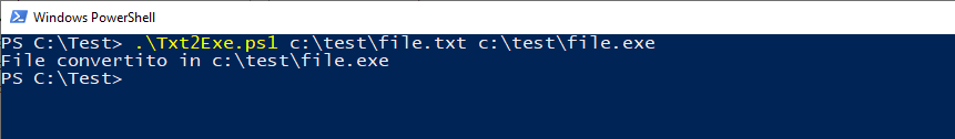 Script PowerShell Txt2Exe