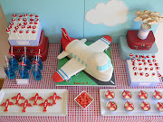The airplane cookies were for Axel's party table . (dscn )