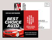 automotive plastic postcard mailer