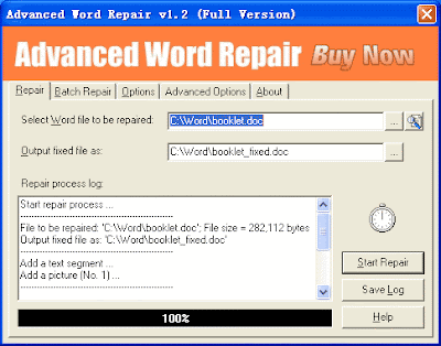 Advanced Word Repair - Scan the corrupt or damaged Microsoft Word documents and recover your data