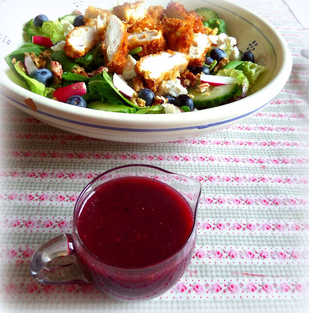 Crispy Chicken Salad with a Blueberry Vinaigrette