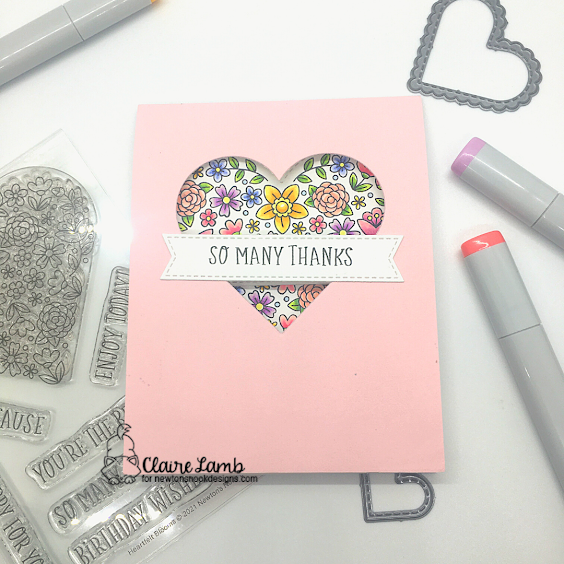 So many thanks by Claire features Heart Frames, Heartfelt Blooms, Gnome Garden, and Banner Trio by Newton's Nook Designs; #newtonsnook, #inkypaws, #thankyoucards, #gnomecards