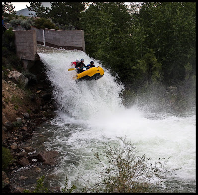 raft flying waterfall colorado CO dam spillway spill way highside, WhereIsBaer.com Chris Baer