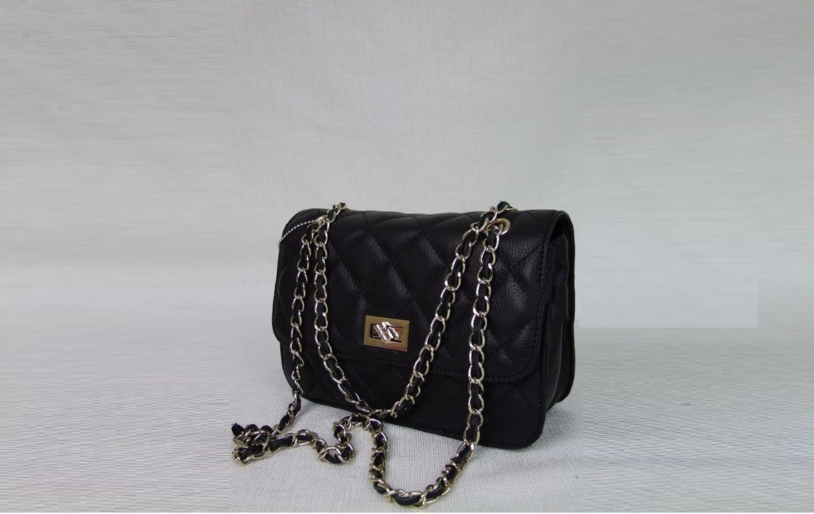 Chanel Inspired Flap Bag in Genuine Calf Leather