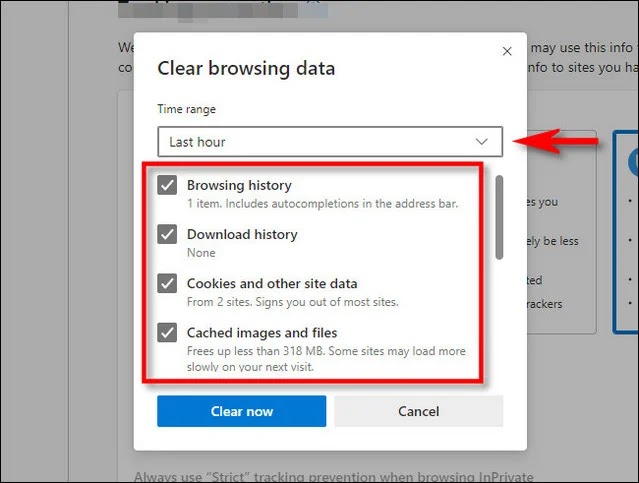 صورة Clear browsing data