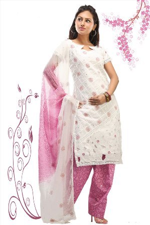 Pink-White-Salwar-Kameez