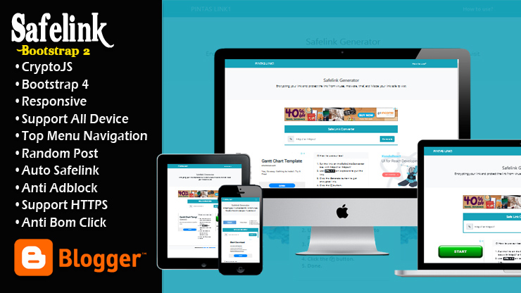 New Safelink Bootstrap 2 Responsive Blogger Template