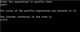 C code to implement Postfix Expression Tree