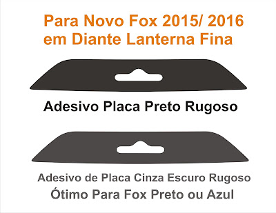 Adesivo traseiro de placa cinza preto rugoso vinil automotivo 2015 2016 em diante clube do carro