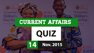 Current Affairs Quiz 14 November 2015