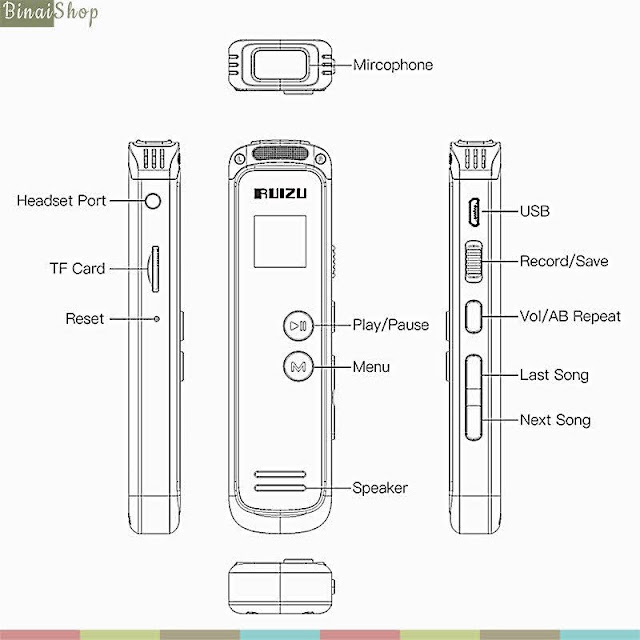 Ruizu K69 - Máy Ghi Âm Stereo