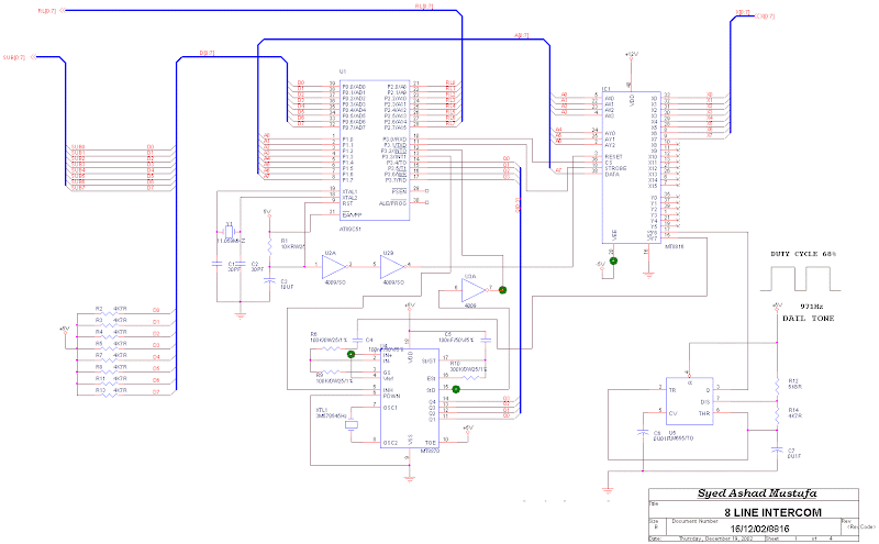 8 Line intercom using 89c51