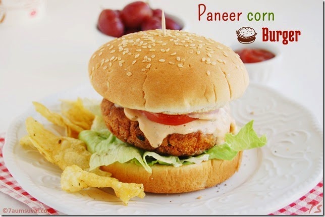 Paneer corn burger pic 4