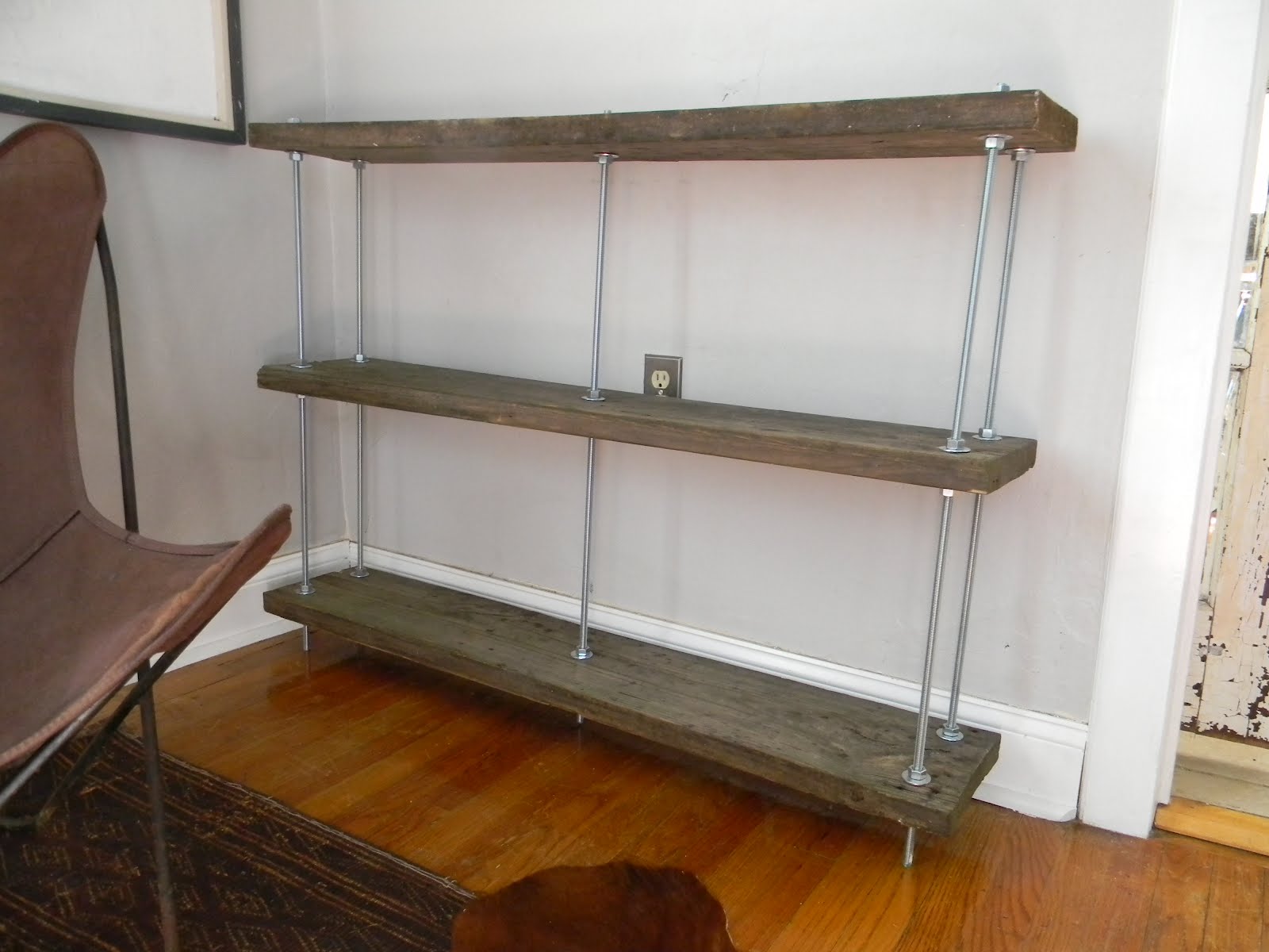 secondhand: reclaimed wood shelf and a new piece of West German 