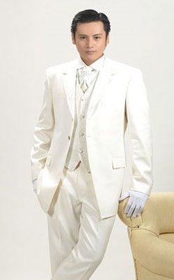 10 Model Desain Baju Jas Pengantin Pria Terkini Warna Putih 