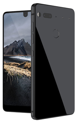 Front and back view of the Essential PH-1 revealing the display notch