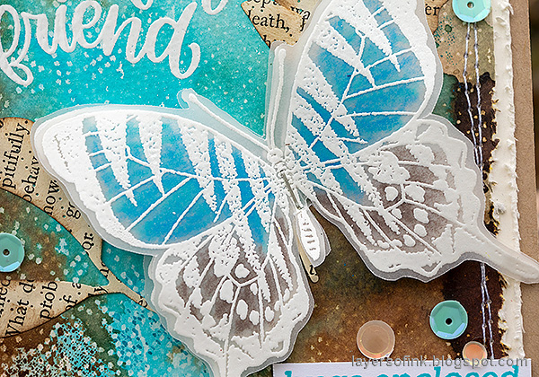 Layers of ink - Wax Paper Resist Video Tutorial by Anna-Karin Evaldsson. Vellum butterfly.