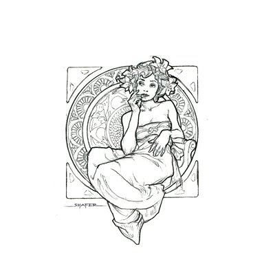 art nouveau tattoos. Art Nouveau Ladies